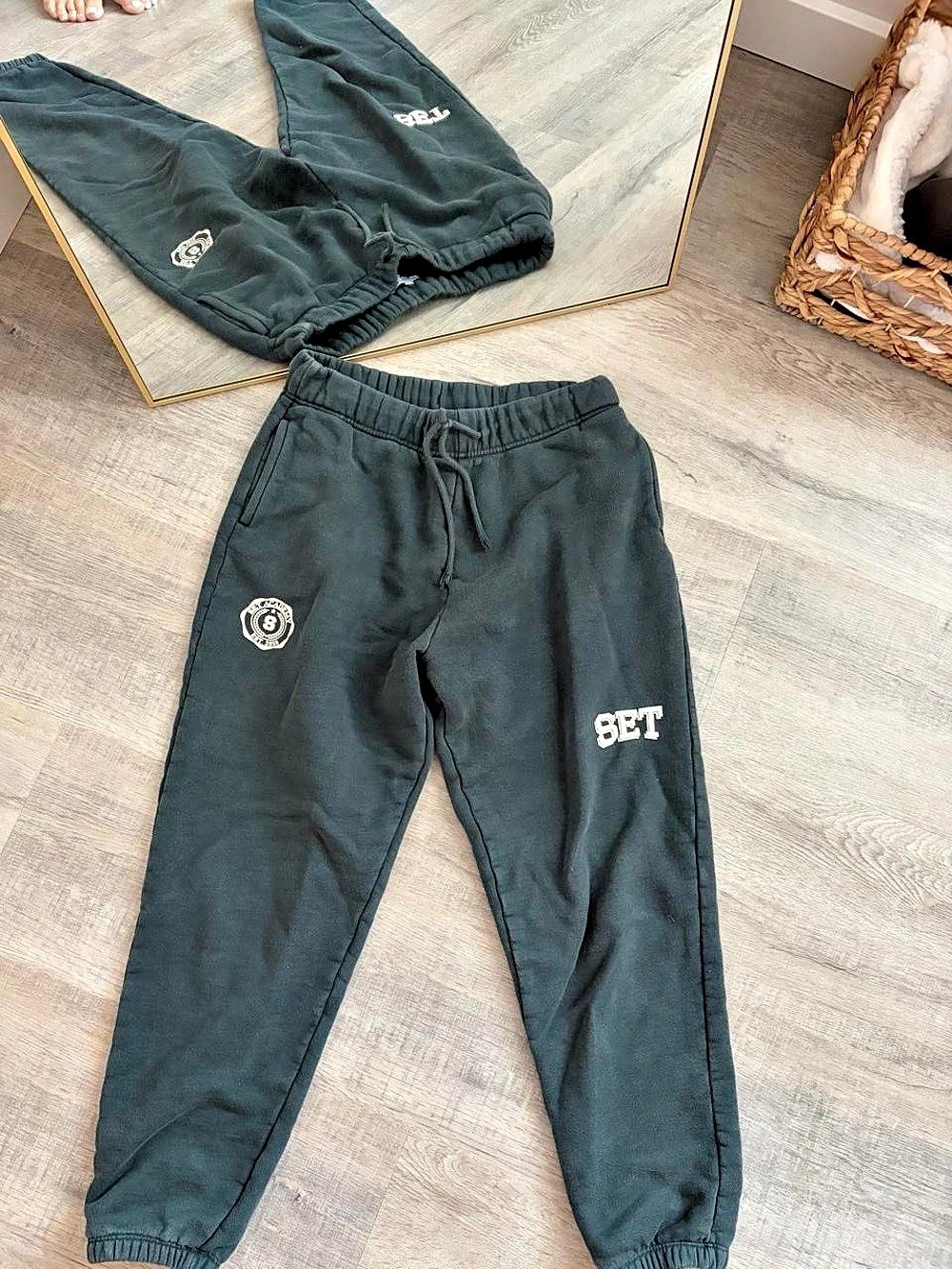 SET Active Set Academy Jogger Sweatpants Dark Teal Green Fleece Medium M
